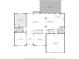 Detailed first floor plan showcases the layout of the kitchen, living room, bedroom, and dining area at 4840 Spring Park Cir, Suwanee, GA 30024