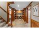 Home office/study features built-in wooden shelving, cabinets, and a desk for work at 4840 Spring Park Cir, Suwanee, GA 30024