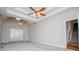 Bright bedroom with vaulted ceilings, carpet floors and a ceiling fan at 5995 Azalea Ridge Dr, Douglasville, GA 30135