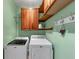 Convenient laundry room equipped with modern washer and dryer units and ample storage at , Suwanee, GA 30024