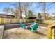 Backyard with fire pit, adirondack chairs, covered area, and privacy fence at 1377 Dorothy Dr, Decatur, GA 30030