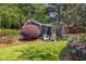 Backyard with a manicured lawn, artificial turf and a yellow door at 1041 Standard Ne Dr, Brookhaven, GA 30319