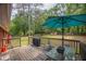 Inviting wooden deck with grill, dining table, and seating at 3761 Lindley Cir, Powder Springs, GA 30127