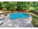 Beautiful in-ground pool with a brick trim and sunbathing deck at 1300 Sever Woods Dr, Lawrenceville, GA 30043