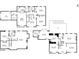 Detailed floor plan showcasing the layout of the first floor, second floor, and basement at 5141 Rocky Run, Stone Mountain, GA 30088