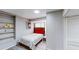 Cozy bedroom features built-in shelving and closet for ample storage at 2668 Kings Way, Lawrenceville, GA 30044
