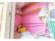 Storage closet or shed with shelving, storage, and pink paint at 3474 Washington Way, Atlanta, GA 30340