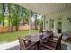 Inviting covered patio offering a dining area and views of the fenced backyard at 805 Ponce De Leon Ne Ter, Atlanta, GA 30306