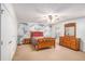 Bedroom featuring geometric accent wall, and traditional furnishings at 130 Honey Ln, Fayetteville, GA 30214