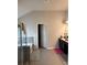 Bright bathroom with walk-in shower, soaking tub, and double sink vanity with dark cabinets at 419 Woodmill Way, Atlanta, GA 30331