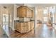 Kitchen with dark countertops, wooden cabinets, and dark hardwood floors at 4213 Bretdale Nw Run, Kennesaw, GA 30152
