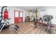 Well-equipped home gym with weight machines, free weights, and a punching bag at 59 Creekside Blf, Hiram, GA 30141