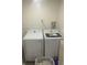 Laundry room with white Samsung washer and dryer set at 3629 Centerview Dr, Marietta, GA 30066