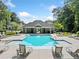 Beautiful community pool with a spacious sundeck and plenty of lounge chairs for relaxing on a sunny day at 495 Duval Dr, Alpharetta, GA 30009