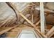 View of the attic featuring energy-efficient spray foam insulation and wooden beams at 1888 Goddard Se St, Atlanta, GA 30315