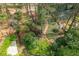 Aerial view of the property showcasing mature trees, lush greenery and a serene backyard at 6795 Brandon Mill Rd, Atlanta, GA 30328