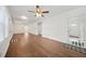 Spacious living room with hardwood floors and a view of the front entry at 1831 Dresden Dr, Brookhaven, GA 30319