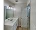 Light and airy bathroom featuring single sink vanity and modern fixtures at 26 Nottingham Nw Dr, Cartersville, GA 30121