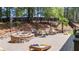 Backyard patio offers a stone firepit with chairs, perfect for outdoor relaxation and entertaining at 4320 Oklahoma Nw Way, Kennesaw, GA 30152