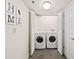 This laundry room includes a side-by-side washer and dryer with bi-fold doors at 572 Edgewood Se Ave # 303, Atlanta, GA 30312