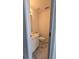 Neutral half bathroom with white marbled tile flooring and modern vanity at 771 Franklin Mill Trce, Loganville, GA 30052