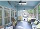 Relaxing screened-in porch with comfortable seating and a ceiling fan, ideal for enjoying the outdoors at 3740 Ashford Ne Pt, Brookhaven, GA 30319