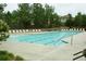 Community pool with lounge chairs and a nearby clubhouse at 4020 Alligator Pt, Cumming, GA 30028