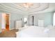 Spacious bedroom featuring a trey ceiling, neutral walls, carpet, and white furniture at 811 Ivy Ridge Dr, Loganville, GA 30052