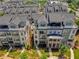 Aerial view of multi-Gathering townhome community and neighborhood at 323 Concord St, Alpharetta, GA 30009