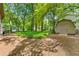 The expansive backyard features mature trees and a storage shed at 5245 Olde Mill Rd, Woodstock, GA 30188