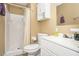 Bathroom with shower and cabinet at 10312 Waterford Ne Rd, Covington, GA 30014