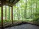 Backyard patio space surrounded by lush green landscaping at 3580 Treeline Ne Pass, Roswell, GA 30075
