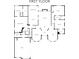 The floor plan showcases a spacious layout of the first floor with an open kitchen and living area at 1610 Turtle Pond Dr, Hoschton, GA 30548