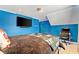 Bedroom with blue walls and LED lights at 3 Tiffany Trce, Palmetto, GA 30268
