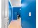 Hallway with blue walls and LED lights at 3 Tiffany Trce, Palmetto, GA 30268