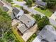 An aerial view of the property showcasing landscaping and a surrounding neighborhood at 3405 Haverhill Rowe, Lawrenceville, GA 30044