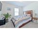 Bright bedroom with stylish bed, wooden frame, decor, and sleek furniture, creating a cozy, modern space at 2711 Kemp Ct, Conyers, GA 30094