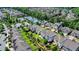 Aerial shot with yellow circle around a house with a grassy backyard and fenced perimeter at 828 Olmsted Ln, Duluth, GA 30097