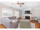 Cozy living room featuring a brick fireplace and comfortable seating at 855 Mountain View Nw Ter, Marietta, GA 30064