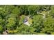 An aerial view of a house surrounded by lush greenery and trees, showcasing its peaceful setting at 1870 Twin Branch Dr, Marietta, GA 30062