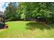 Expansive backyard with lush green grass and mature trees, great for outdoor activities at 9013 Aldbury Dr, Locust Grove, GA 30248