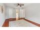 View of the main bedroom showing the closet and bathroom entrances at 300 Rocky Cove Trl, Lawrenceville, GA 30044