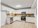 Well-lit kitchen featuring white cabinets, stainless steel appliances, and granite countertops with tiled backsplash at 300 Rocky Cove Trl, Lawrenceville, GA 30044