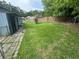 Large, grassy backyard featuring a small tree and a mix of wooden and chain-link fencing at 3730 Clovis Nw Ct, Atlanta, GA 30331
