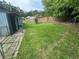 Large, grassy backyard with a mix of wood and chain-link fencing, offering privacy at 3730 Clovis Nw Ct, Atlanta, GA 30331