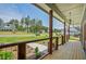 Spacious covered front porch with views of the neighborhood, featuring wood floors and rustic railing at 85 Presley Farm Pkwy, Rockmart, GA 30153