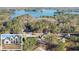 Aerial view of a new construction home in the lake community at 3735 Tamiami Trl, Cumming, GA 30041