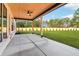 Covered patio overlooking the spacious backyard. Includes ceiling fan at 3735 Tamiami Trl, Cumming, GA 30041
