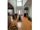 Bright foyer features hardwood floors, high ceilings, and an elegant front door at 582 Georgia Cir, Loganville, GA 30052