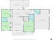Detailed floor plan showing layout including living room, bedrooms, kitchen, laundry, and garage at 1154 Pinebrook Rd, Auburn, GA 30011